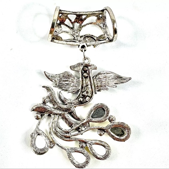 Scarf Pendant - Phoenix - Bird in Flight - Slide Charm Accessory - Picture 2 of 2